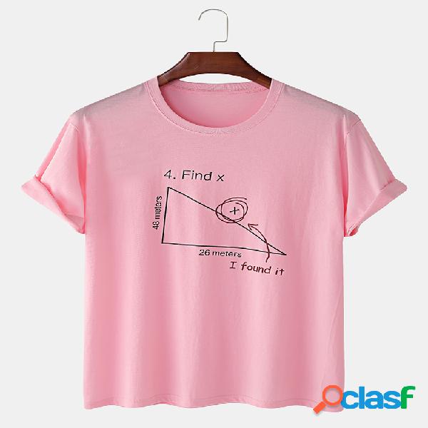 T-shirt gráfica de manga curta com geometria 5Hand-Script