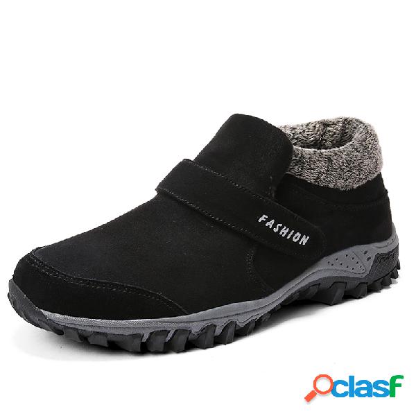 Tamanho Grande Homens Slip Resistente Forro Quente Casual
