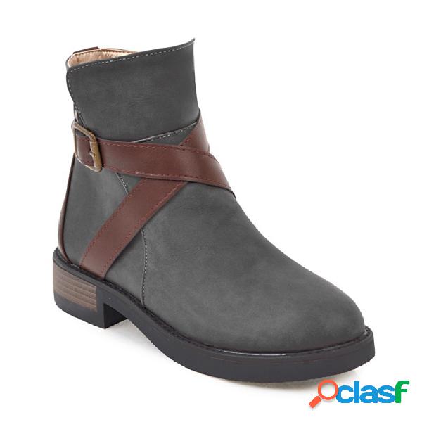 Tamanho Grande Mulheres Comfy Buckle Decoração Low Heel