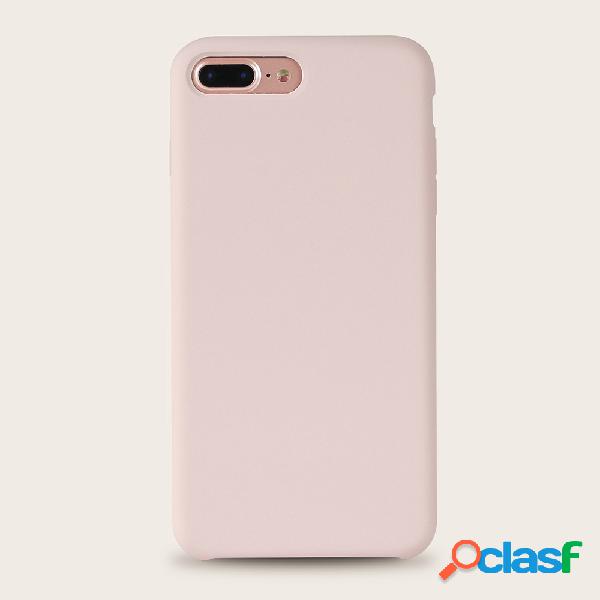 Telefone Caso Rosa Cute Solid Color Simples Tipo Para iPhone