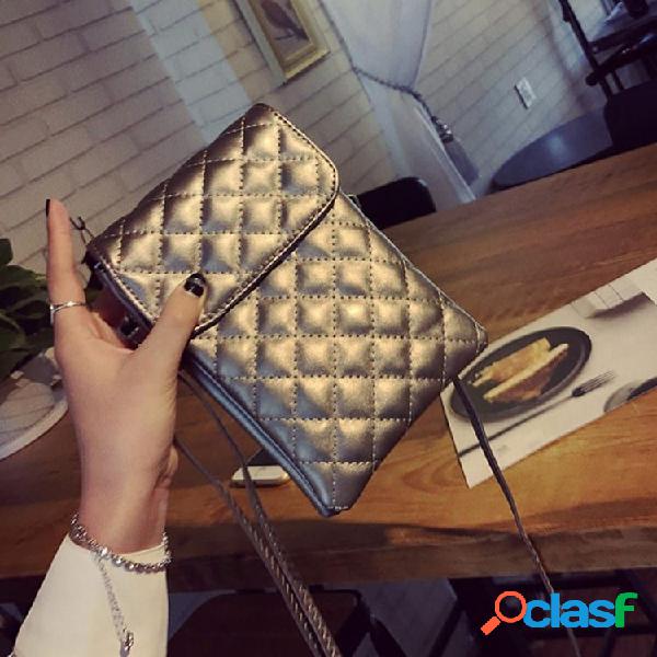 Telefone de couro Pu de mulheres vintage Bolsa Crossbody