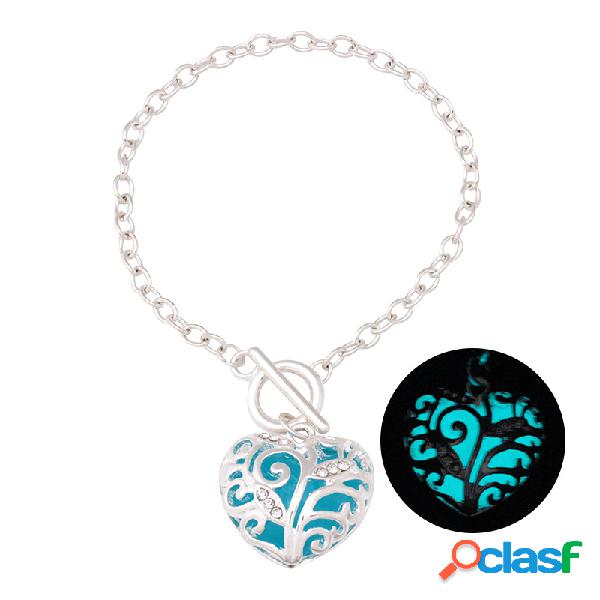 Trendy Oco Coração Encanto Pulseiras Luminosas Brilhantes