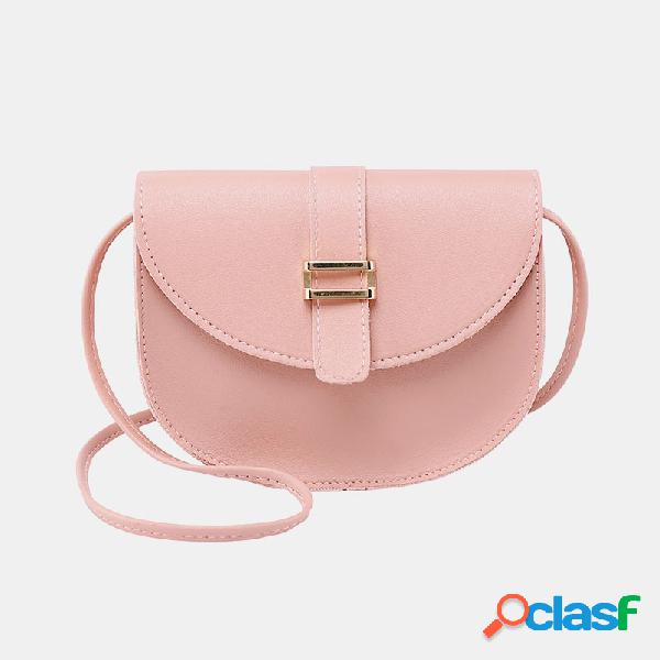 Women Solid Casual PU Crossbody Bag Shoulder Bag