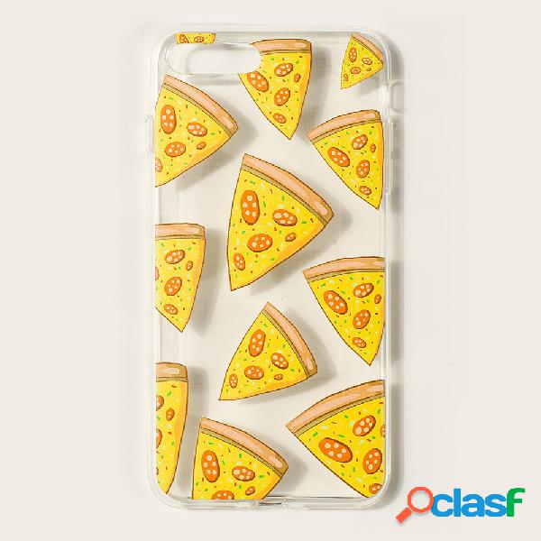 iPhone Caso Imprimir Transparente Fresh Style Pizza Padrão
