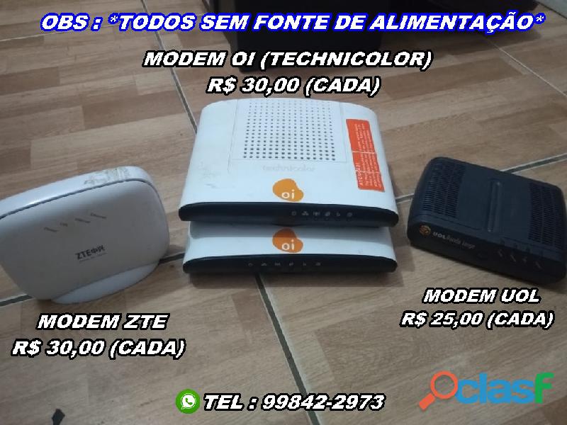 itens diversos carregadores e modem's