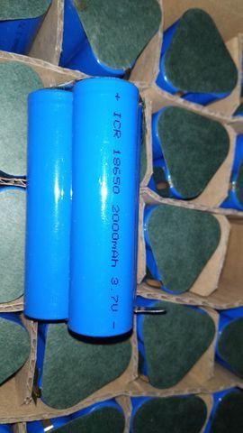 Baterias ICR18650 3.7v 2000mah Pólo Soldável Recarregável
