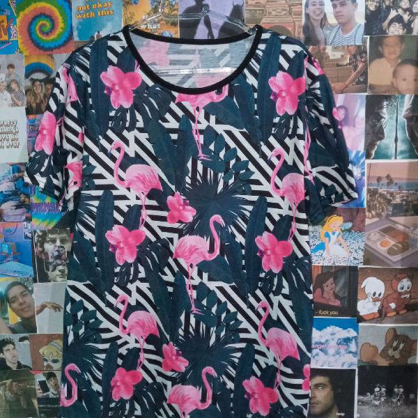 camisa camiseta blusa flamingo rosa
