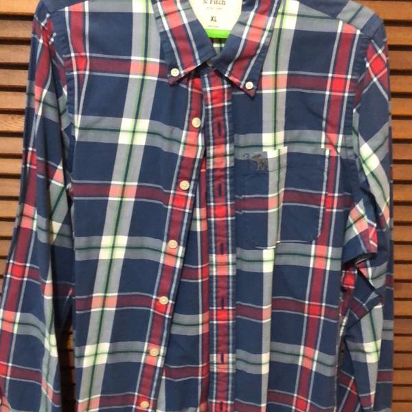 camisa masculina xadrez abercrombie &amp; fitch