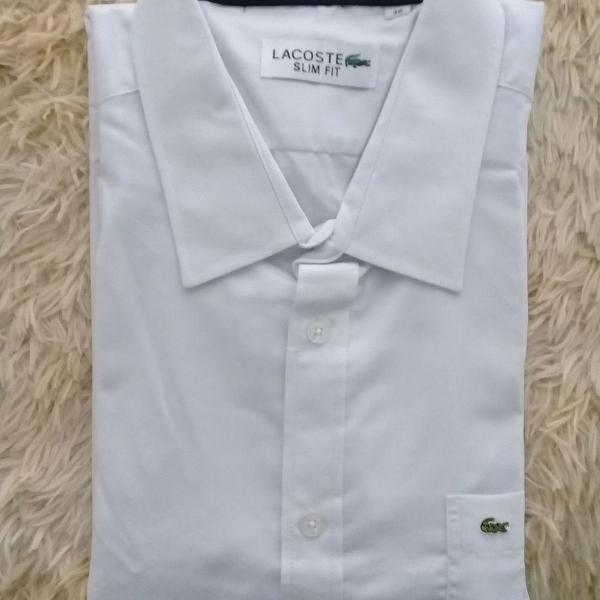 camisa social lacoste com bolso manga longa tam.gg/46