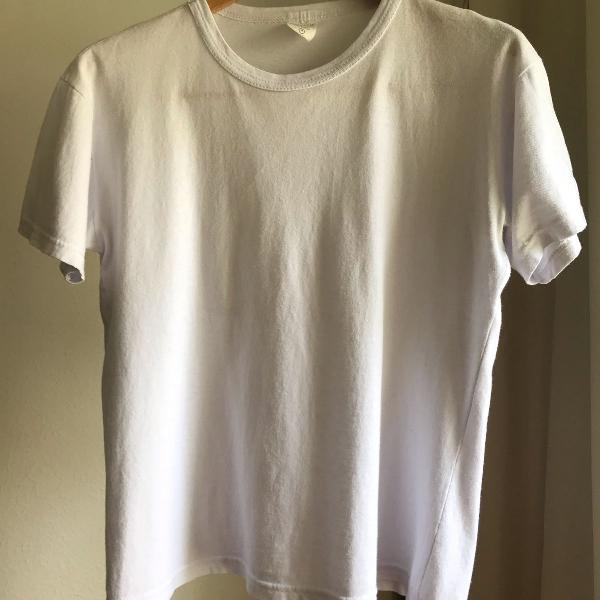 camiseta básica unissex branca p ao g