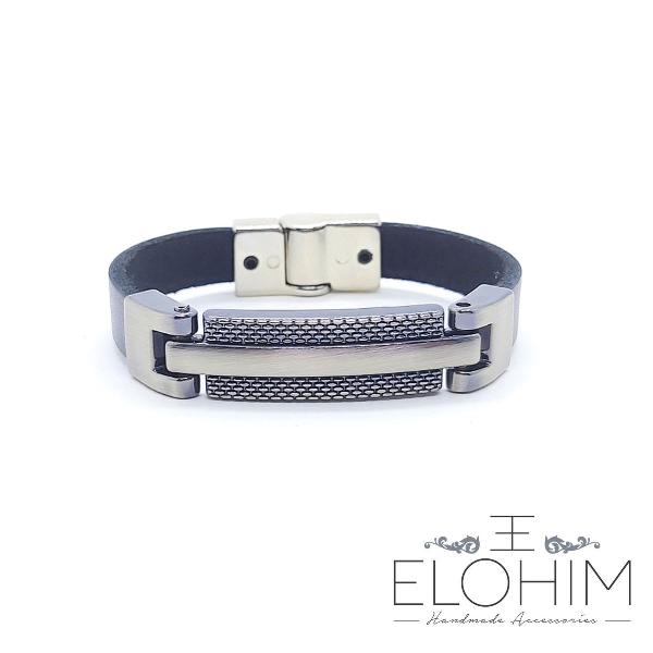 pulseira de couro masculina com fecho -