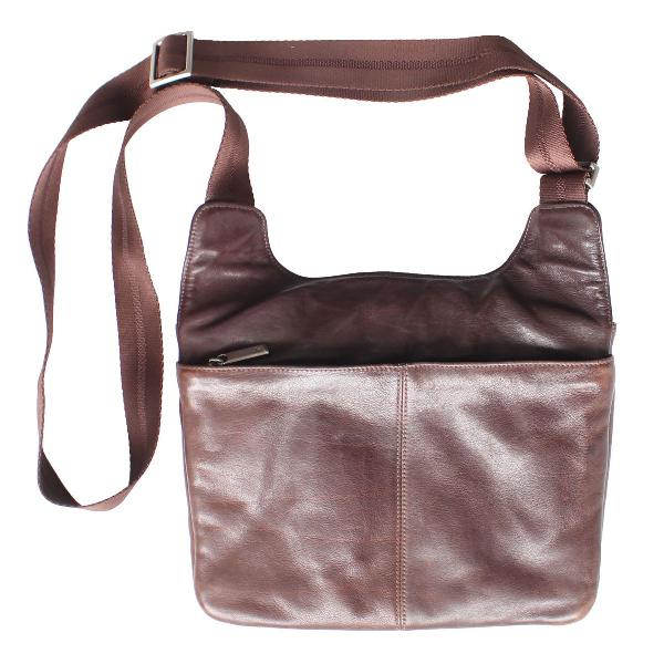 tumi bolsa marron couro 100% transversal