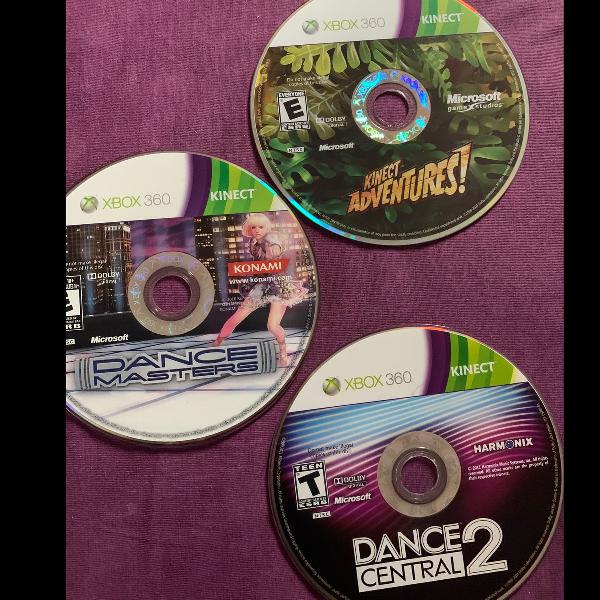 xbox 360 dance masters, dance central 2 e kinect adventures