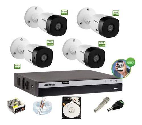 Kit Intelbras 4 Cam 1220b Fullhd Dvr 8 Mhdx 3108 C/ Hd