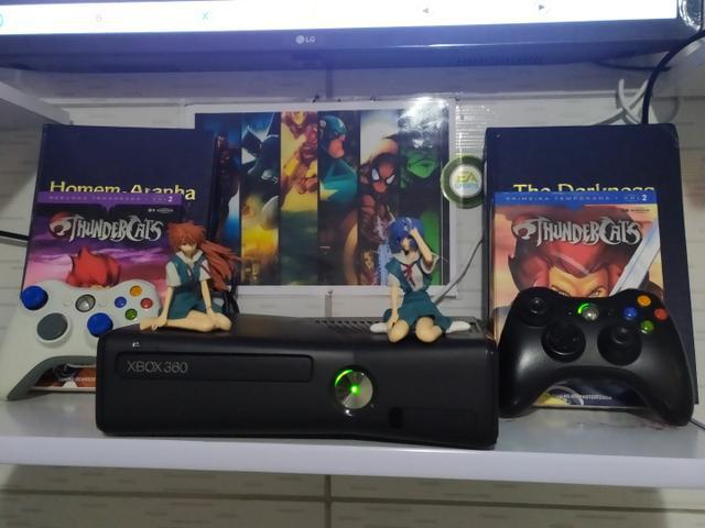 Xbox 360 2 Controle 33 Jogos Destra. HD320GB Acet. Troc XBox