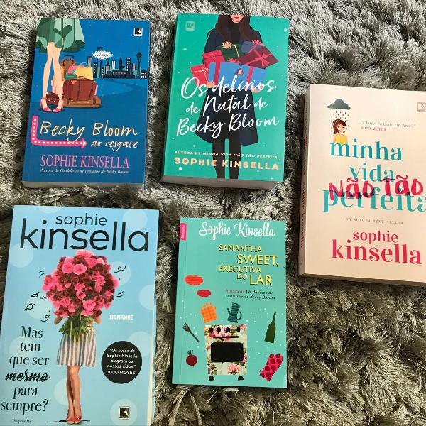 combo 5 livros, sophie kinsella com becky bloom + 3