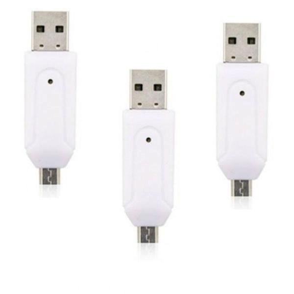 leitor de cartão 3 em 1 otg micro-usb