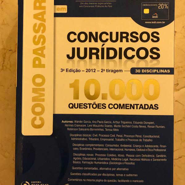 livro 10000 questões comentadas como passar concursos