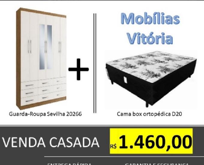 Guarda Roupa + Cama box + Sapateira por R$ 1.460,00 = FRETE