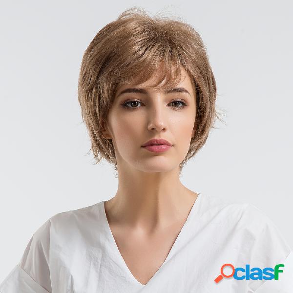 10 Polegada Cabelo Humano Perucas Curtas Moda Natural Real