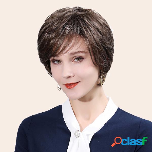 10 polegadas Marrom Respirabilidade Natural Humano Cabelo