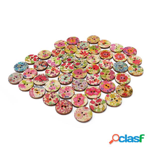 100 pcs Botões de Costura de Madeira de Decoração de 3