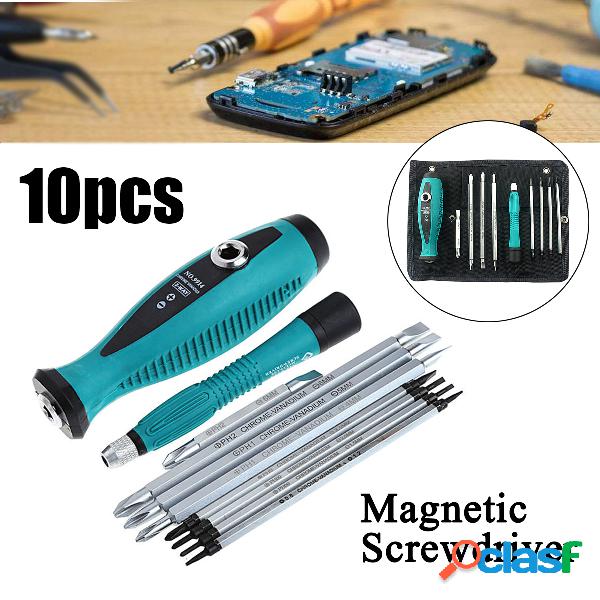 10Pcs Chave de fenda magnética de precisão Set Phillips