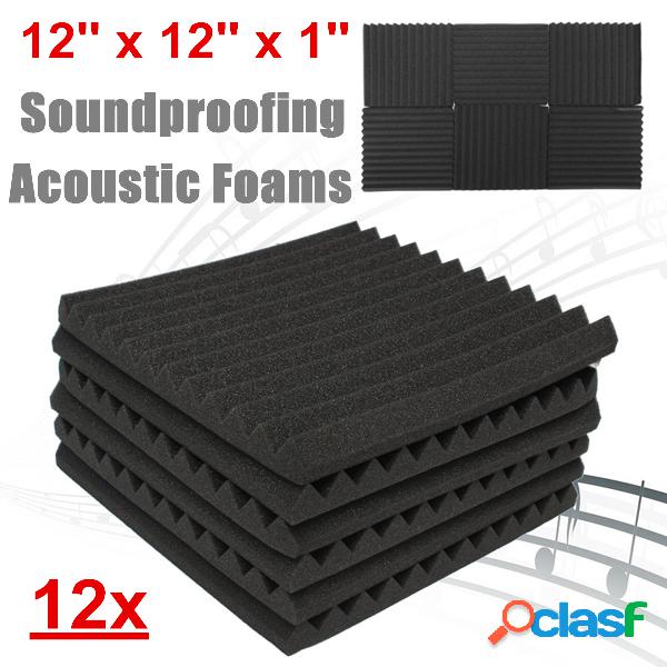 12 PCS Preto Painel de Parede de Espuma de Isolamento