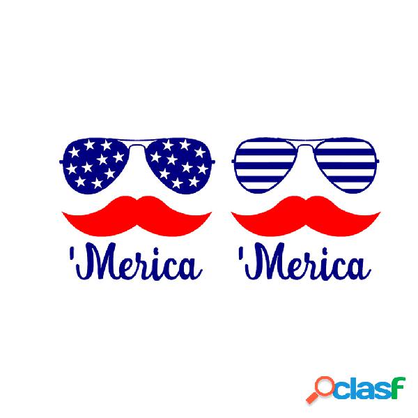 2 Pcs Dia Da Independência Americano Barba Irmão Adesivos