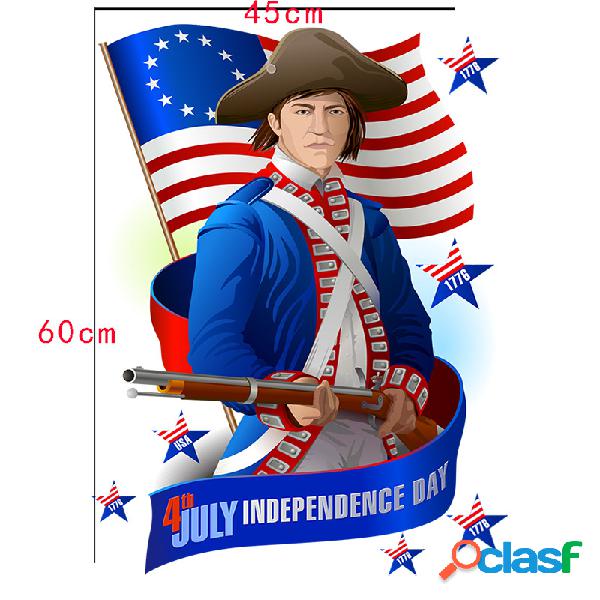 3D personalizado dia da independência americana adesivos de