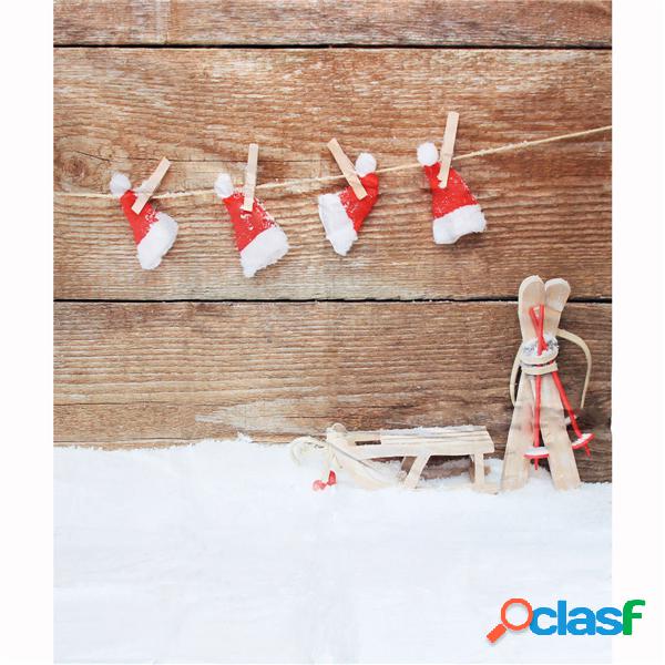 3x5ft 1.5X1m Vinil Natal Neve Tema Estúdio Fotografia Prop