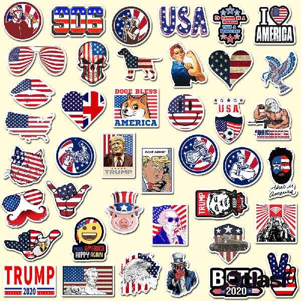 America President Stickers 50 Pack Vinyle Stickers for