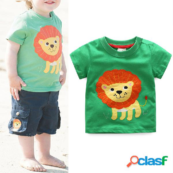 Animal bonito Padrão Meninos Criança Crianças Camiseta de