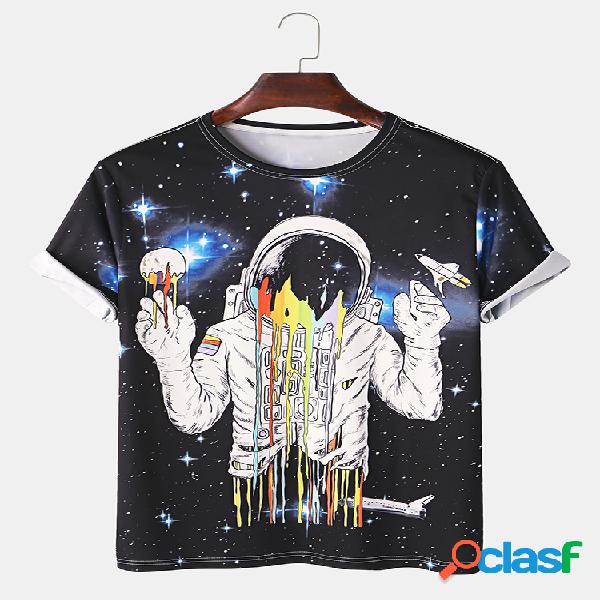 Astronauta estrelado do universo dos homens impresso t-shirt