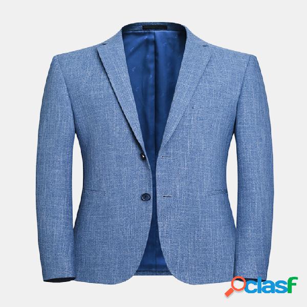 Blazer Slim Fit Easy Care de cor sólida azul para homens