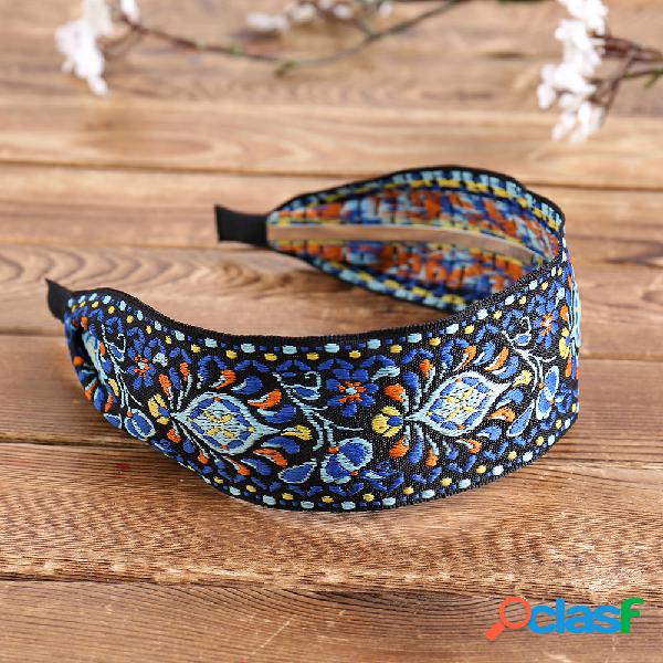 Bohemian Headband Woven étnico impresso tecido Headband