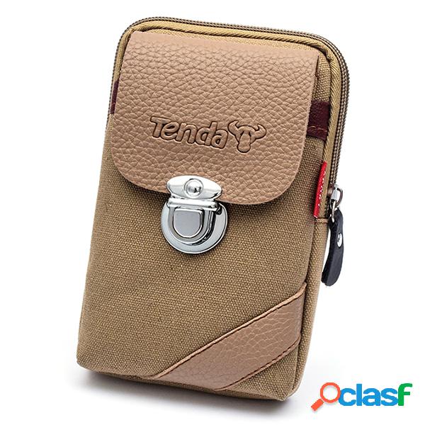 Bolsa de Lona com Couro Transversal Masculina