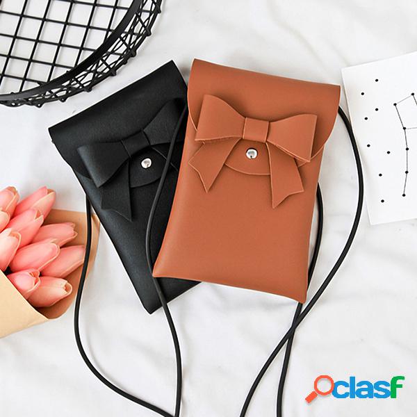 Bolsa de PU Transversal Feminina Nó de Borboleta