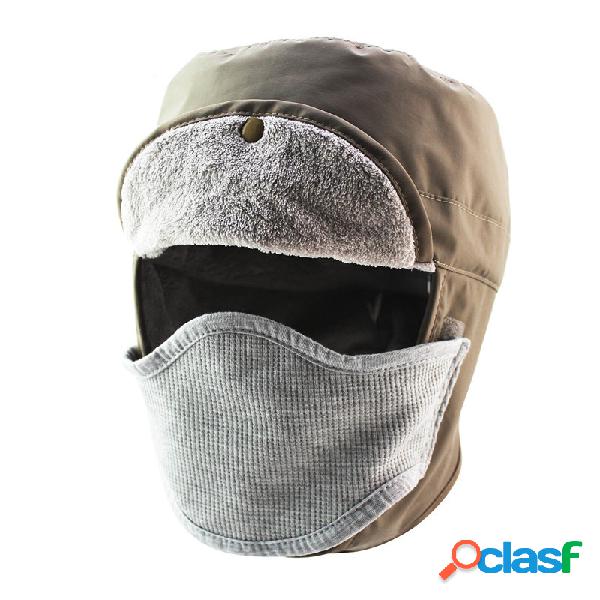 Boné de Lei Feng Impermeável Quente Esportivo Veludo Coral
