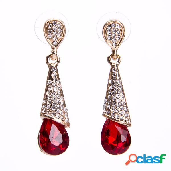 Brincos de Gota de Ouvido elegante Rhinestone Multi Tangente