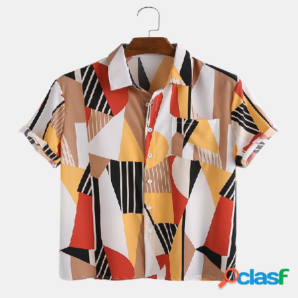 Camisas de manga curta respirável para homens Muti Color
