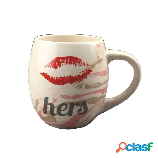Casal copo boca de urso caneca pintada copo criativo