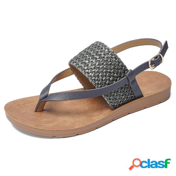 Clipe Toe de malha flip-flops Sandálias de verão Casual