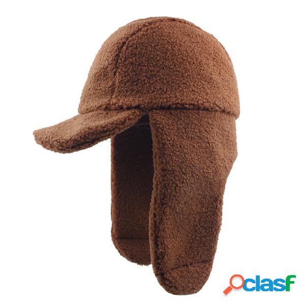 Cordeiro quente Cabelo Trapper Chapéu Boné de voo frio