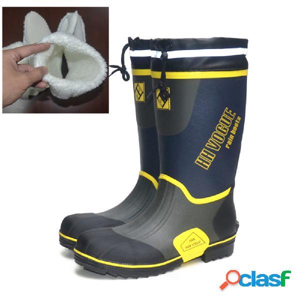 Dedo do pé de aço botas de chuva de borracha anti trabalho