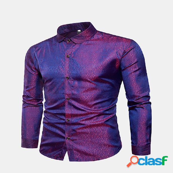 Elegante Elegante Turn Down Collar Negócios Casual Camisa