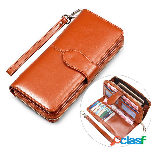 Elegante PU Couro Longo Carteira Carteira Moedas Bolsa