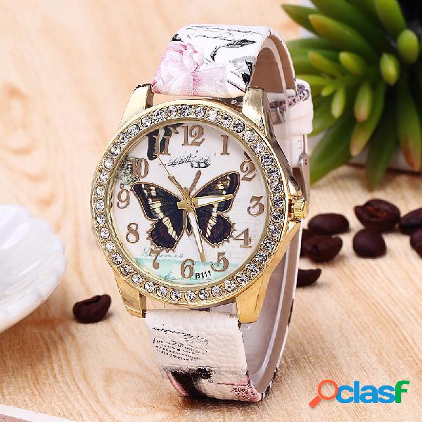 Flor de borboleta na moda Big Digital Number Wristband Retro