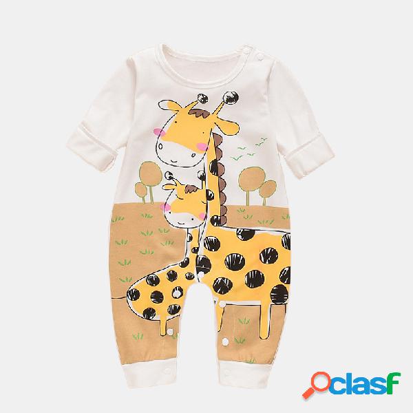 Girafa dos desenhos animados do bebê macacão casual de