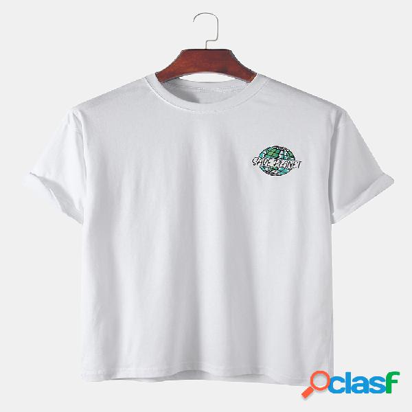 Homens Algodão Wrold Wildlife Day Print Casual Home T-Shirt
